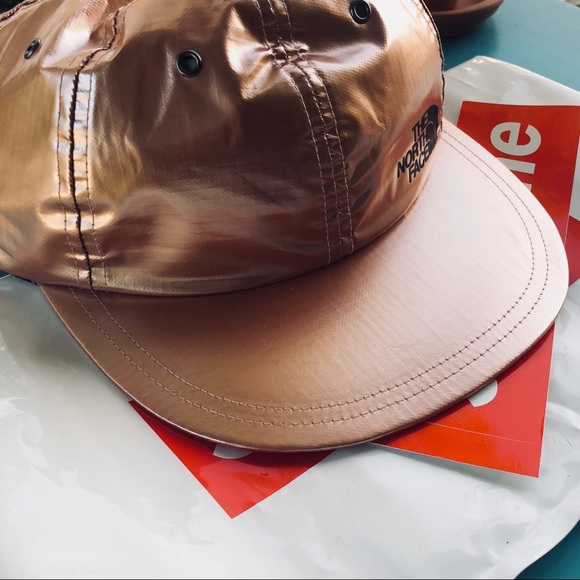 SUPREME/ North Face Collab 6- Panel Rose Gold Hat - Picture 2 of 6